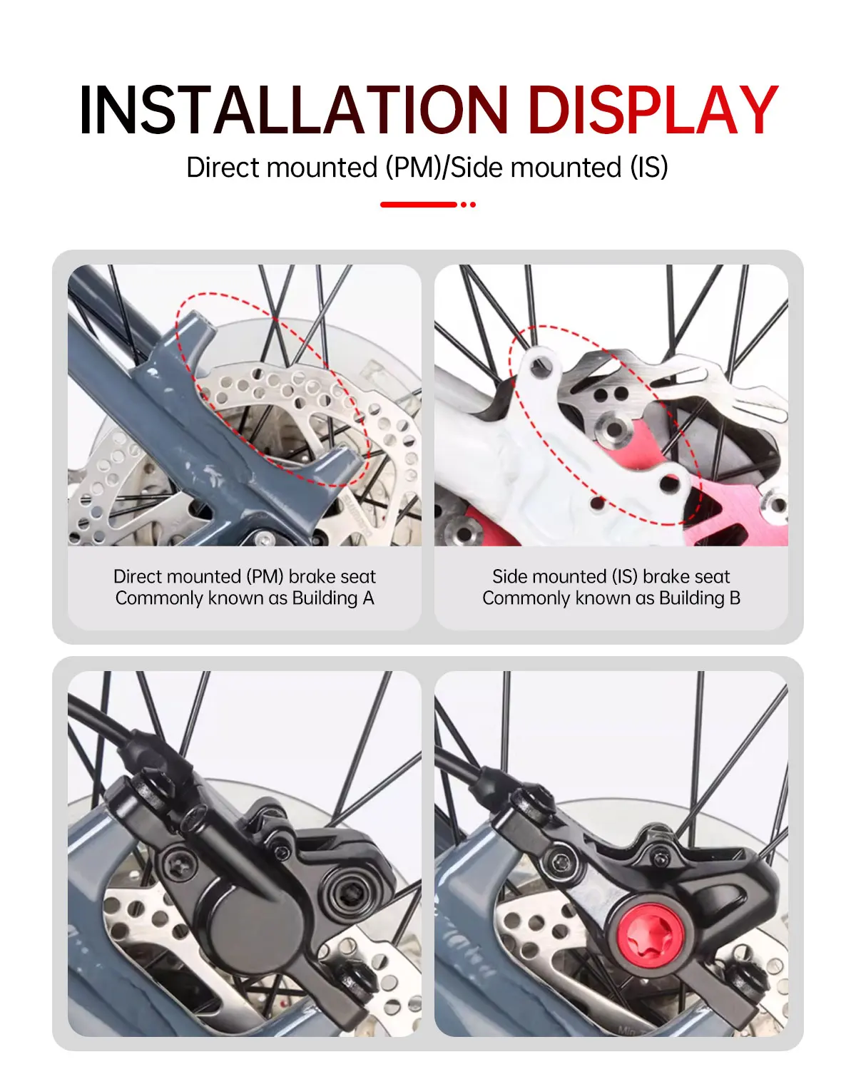 TESNO M500 2-Piston MTB Hydraulic Disc Brake Set Aluminum Alloy Front And Rear Bicycle Brakes with Silicone Protective Covers