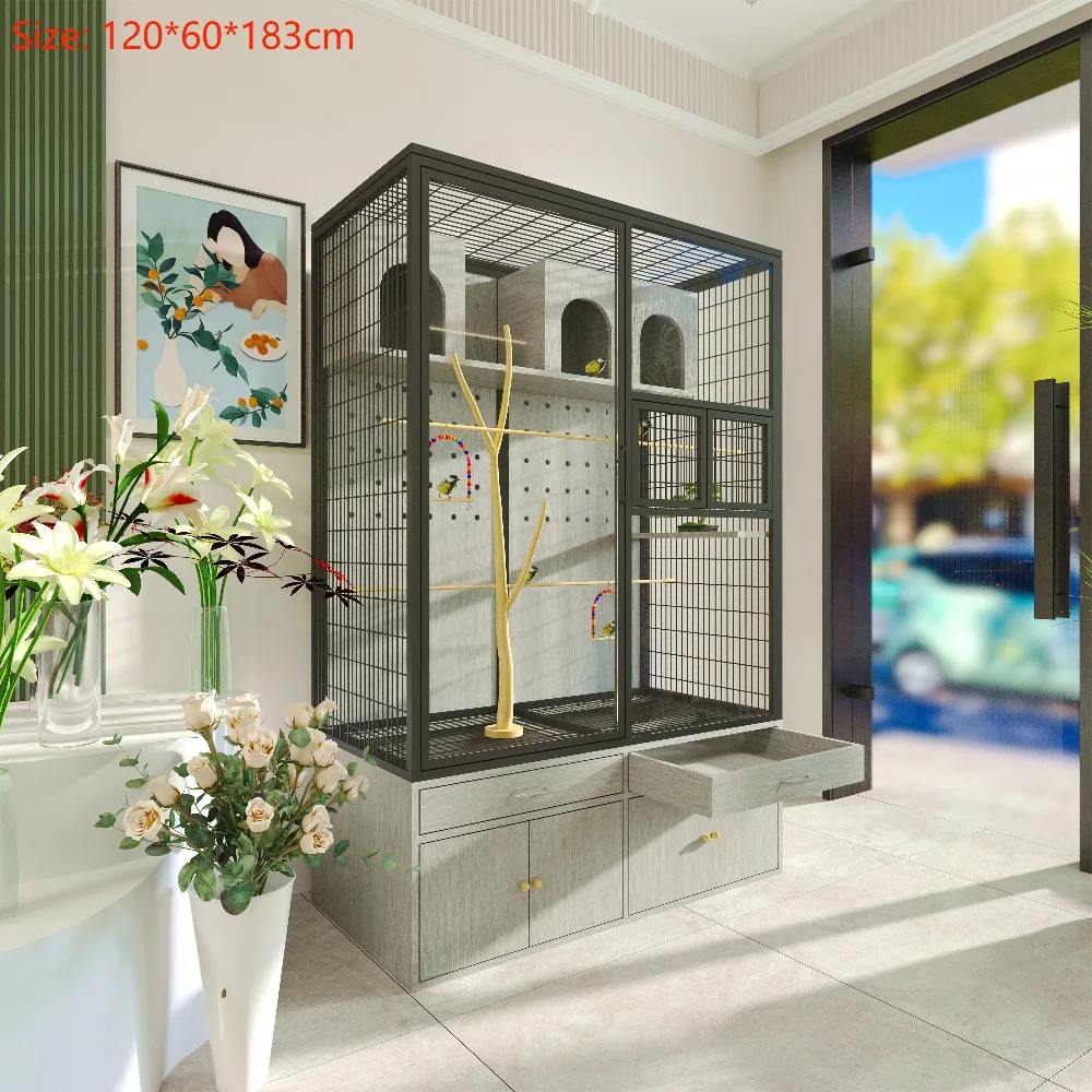 

Displaying Transparent Glass Parrot Standing Pigeon Nest Breeding Birds Parrot Cage House Luxury Large Bird Cage