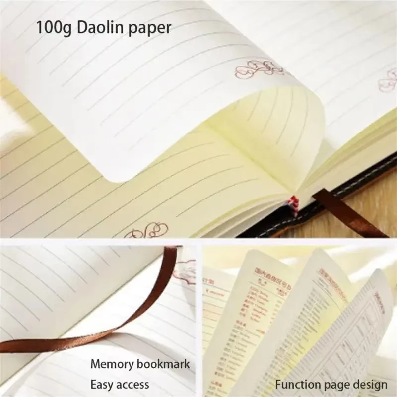 A5 200 Pages Retro Password Book with Lock Diary Thickened Creative Hand Ledger Student Notepad Stationery Notebook Binder