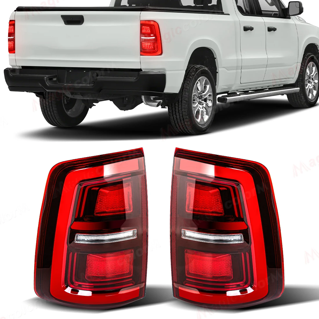 LED Tail Lights For Dodge Ram 1500 2009 2010 2011 -2018 Turn Signal Taillight Park Stop Reversing Lamp Tail Lamp Assembly 12V