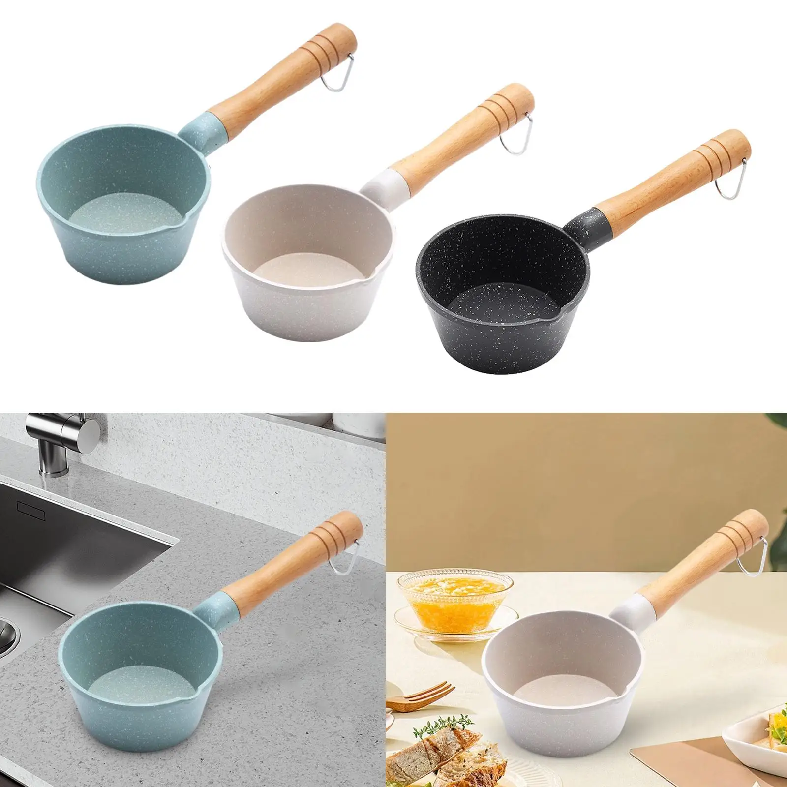 

Kitchen Small Milk Pan 10cm Nonstick Sauce Pan for Picnic Kitchen Camping