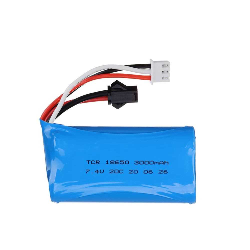 7,4 V 18650 Batterie und ladegerät 2S 7,4 v 3000mah SM stecker Li-Ion Batterie Für MN99S D90 U12A off-road racing fahrzeug RC Boote Autos