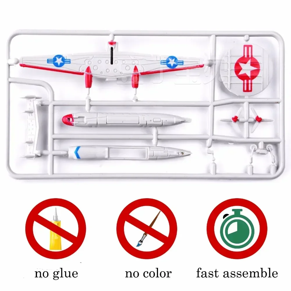 1PCS 4D Plastic Assembled Airplane Puzzle Assembling Military Fighter Toys For Children