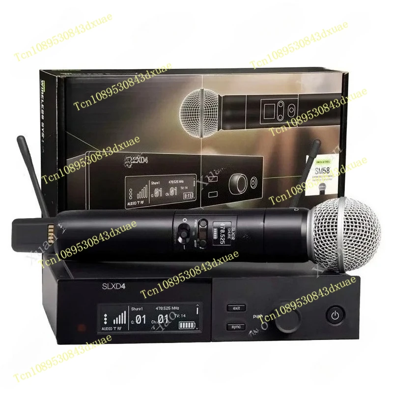 SLXD4 Professional Dual Channel Microphone Wireless Handheld Karaoke Microphone for Family Karaoke Stage Performance