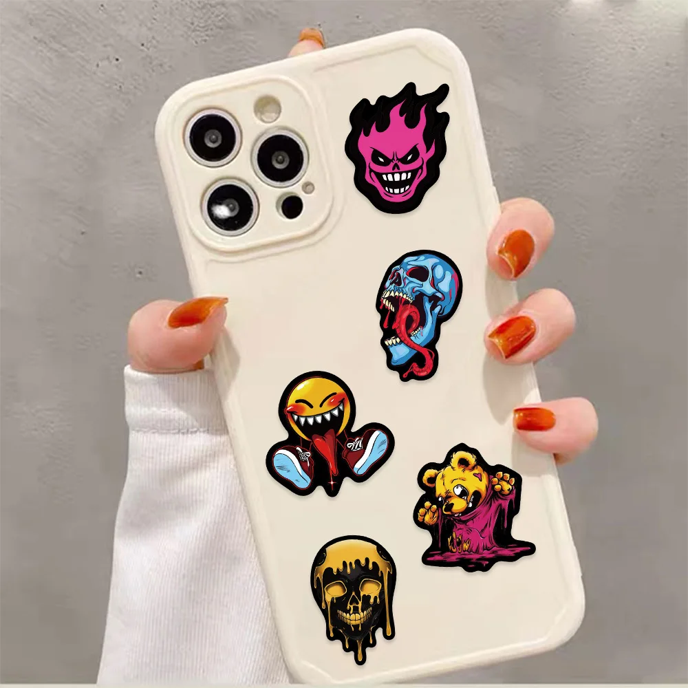 10/25/50pcs Horror Skull Grimace Stickers Graffiti for DIY Phone Laptop Guitar Suitcase Car Skateboard Motorcycle Helmet