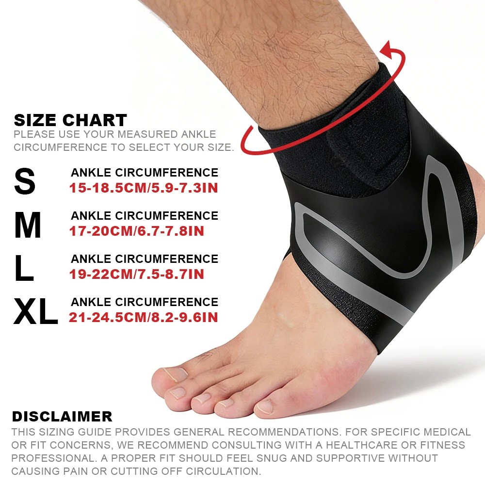 OZZOMM 1Pair Ankle Support for Men and Women - Neoprene Breathable Adjustable Ankle Brace Sprain for Running, Basketball,Sports