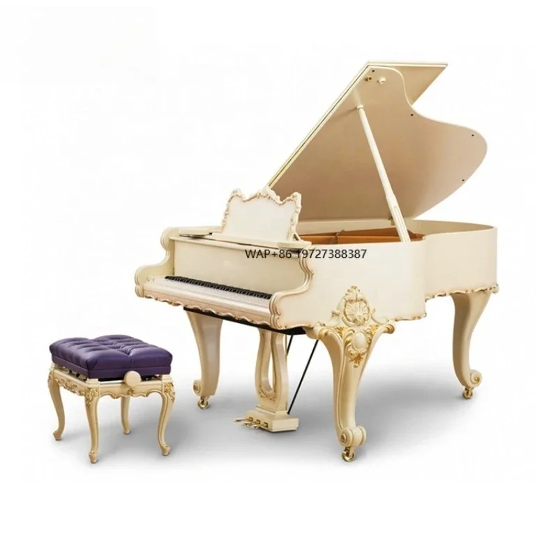 

Middleford Classic Europe Style Ivory White Grand Piano With Delicate Flower Curvings HG-168D