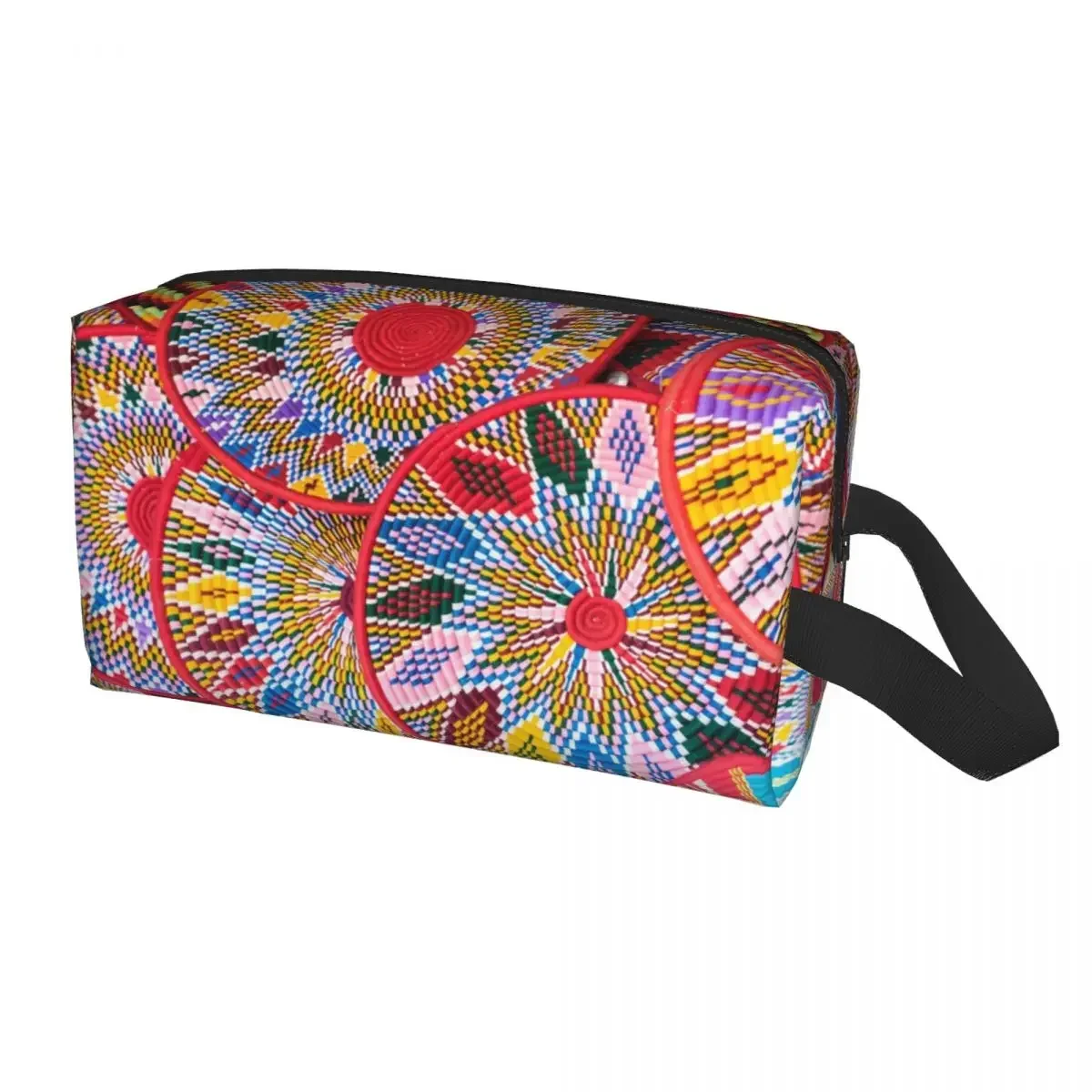 Custom Ethiopian Plates Pattern Toiletry Bag Women Sefed Cosmetic Makeup Organizer Lady Beauty Storage Dopp Kit Box image 3