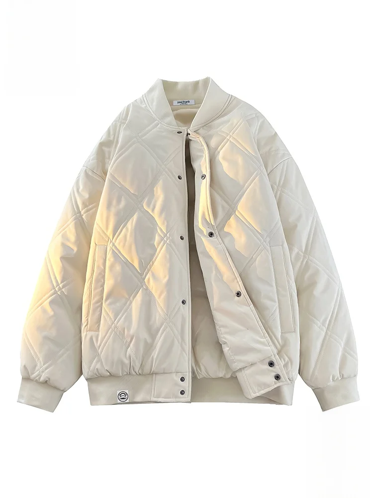 

Зимняя стеганая куртка Paul Frank с бейсбольным воротником для мужчин: повседневная, теплая, с наполнителем из пуха, молодежная, для ежедневной носки, из полиэфирного волокна