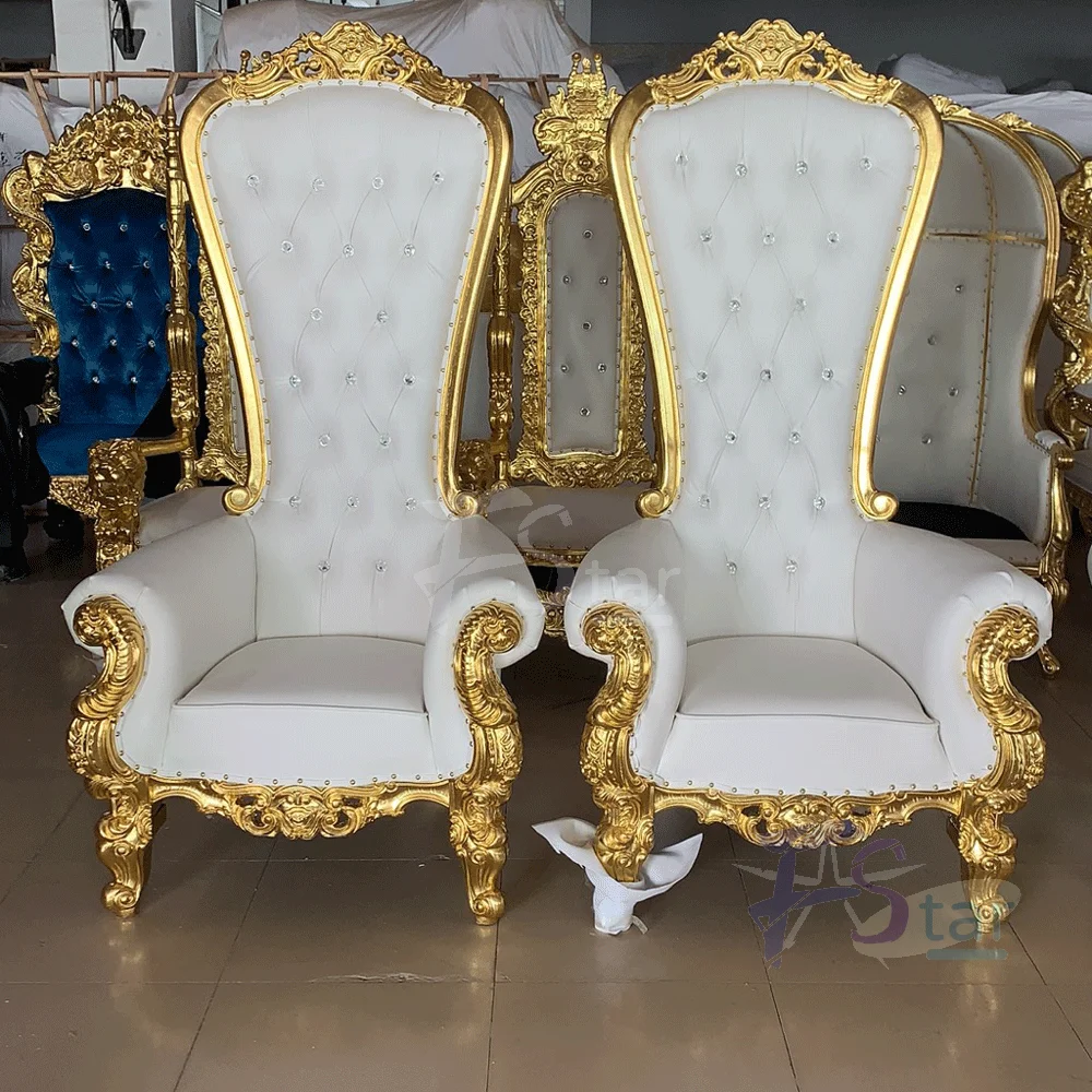 

2pcs Hot Sale Royal Throne Chairs for Wedding