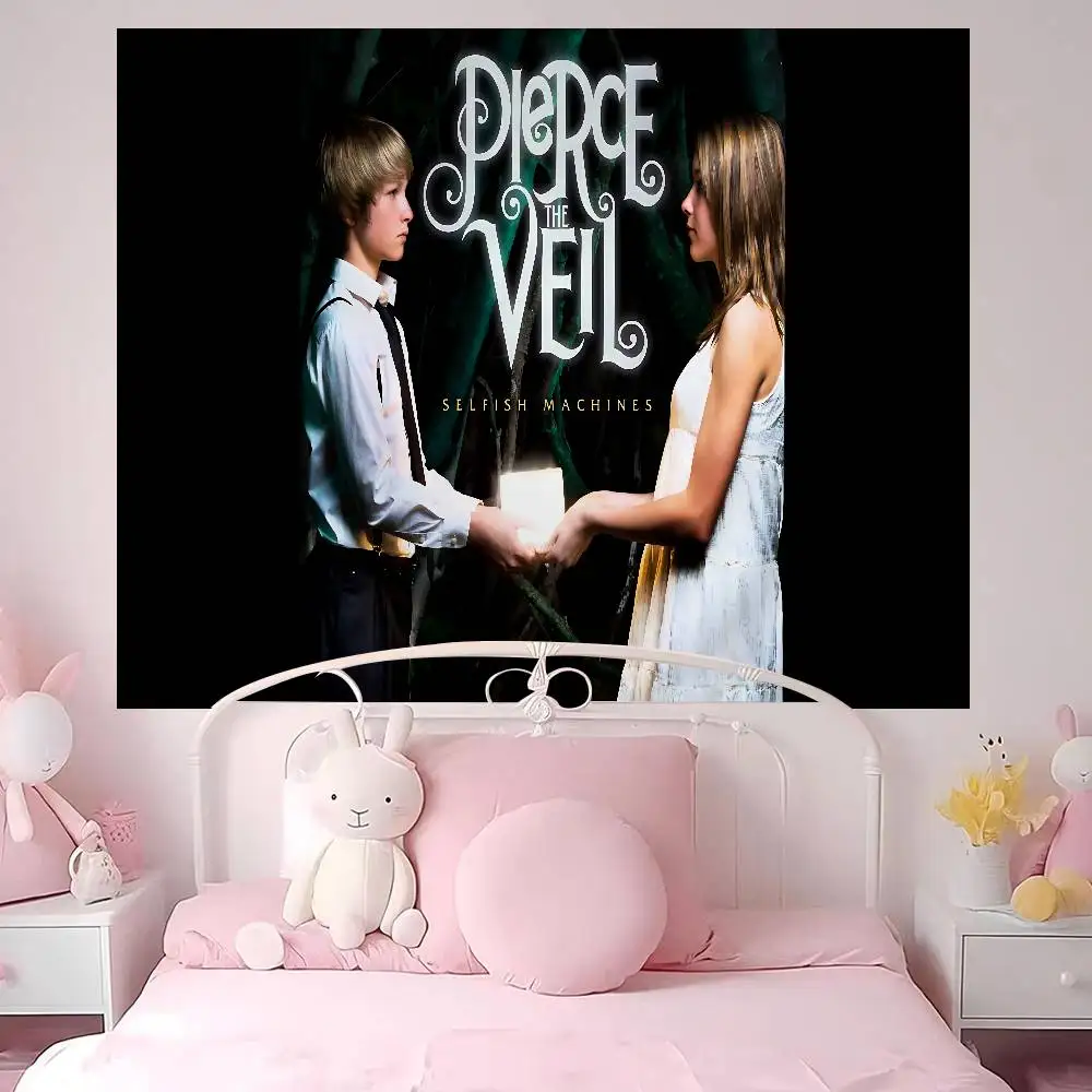 Rock Band P-Pierce The V-Veil Printed Large Wall Tapestry Indian Buddha Wall Decoration Witchcraft Bohemian Hippie Wall Art