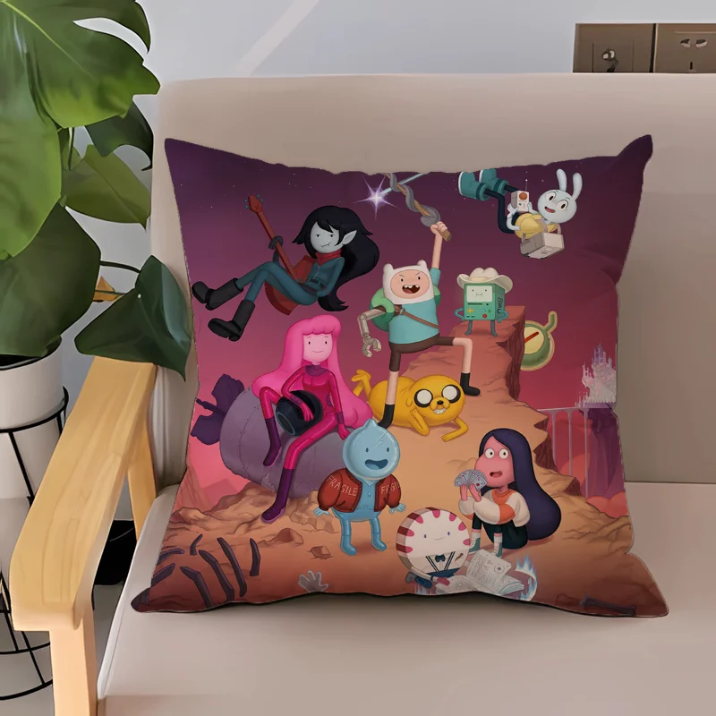 A-ADVENTURE TIME Decorative Pillowcases for Sofa Cushions Cushion Cover 40x40cm Short Plush Home Decoration Accessories Pillow