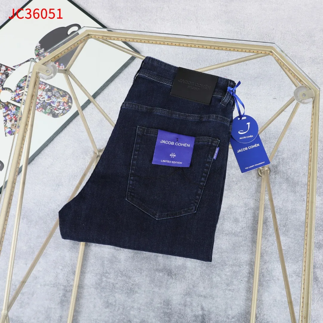 

OECHSLI Jeans Thin Cotton Men 2026 Spring Summer new quality zipper embroidery comfortable straight Big size 30-42 Pants