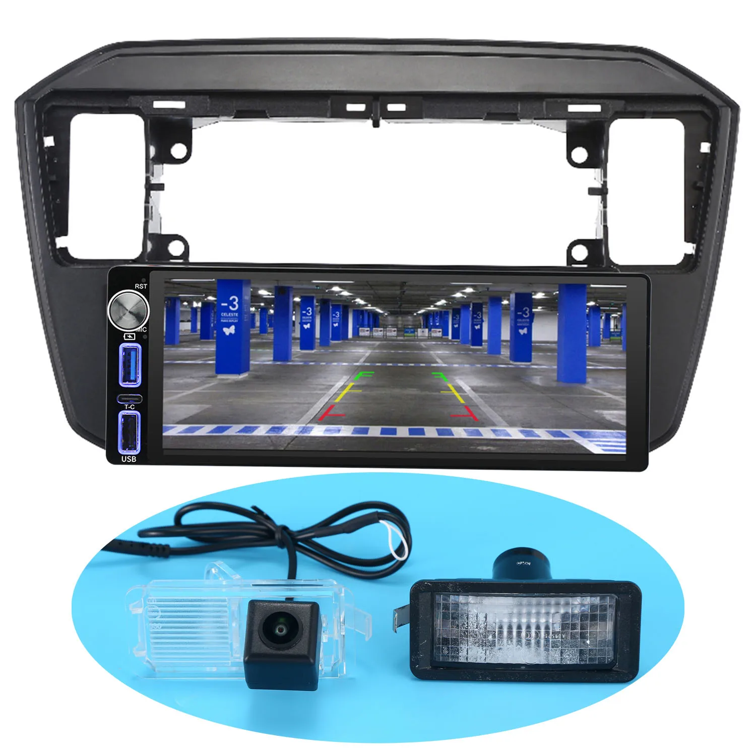 With wireless Bluetooth Carpaly GPS Android Car radio Navigation+HD camera For VW UP! e-up! e-Load Up 121 122/Seat lbiza lV4 IV