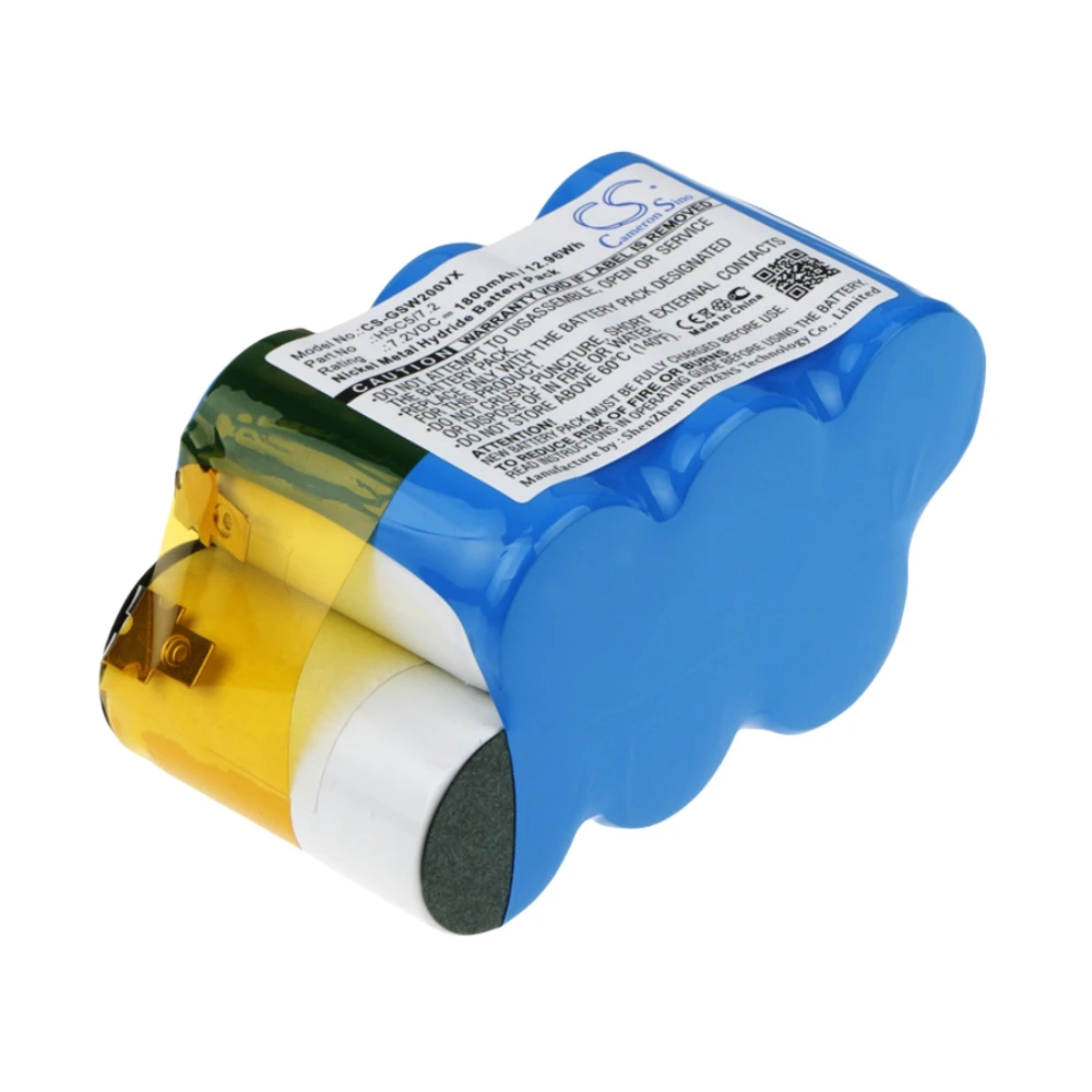 

Ni-MH Vacuum Battery for Gtech, 7.2V, 1800mAh, Compatible Models: SW01, SW02, SW04, SW04 Floor Sweeper, SW10, SW20