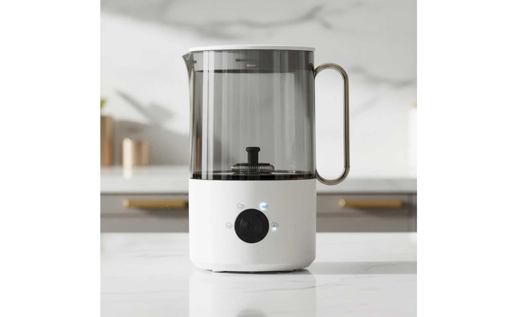 Electric Milk Frother Central Whisk Milk Foam Appliance Frothing Jug Fill Lines Countertop Appliance Easy to Use Electric Milk Frother Central Whisk Milk Foam Appliance Frothing Jug Fill Lines Countertop Appliance Easy to Use