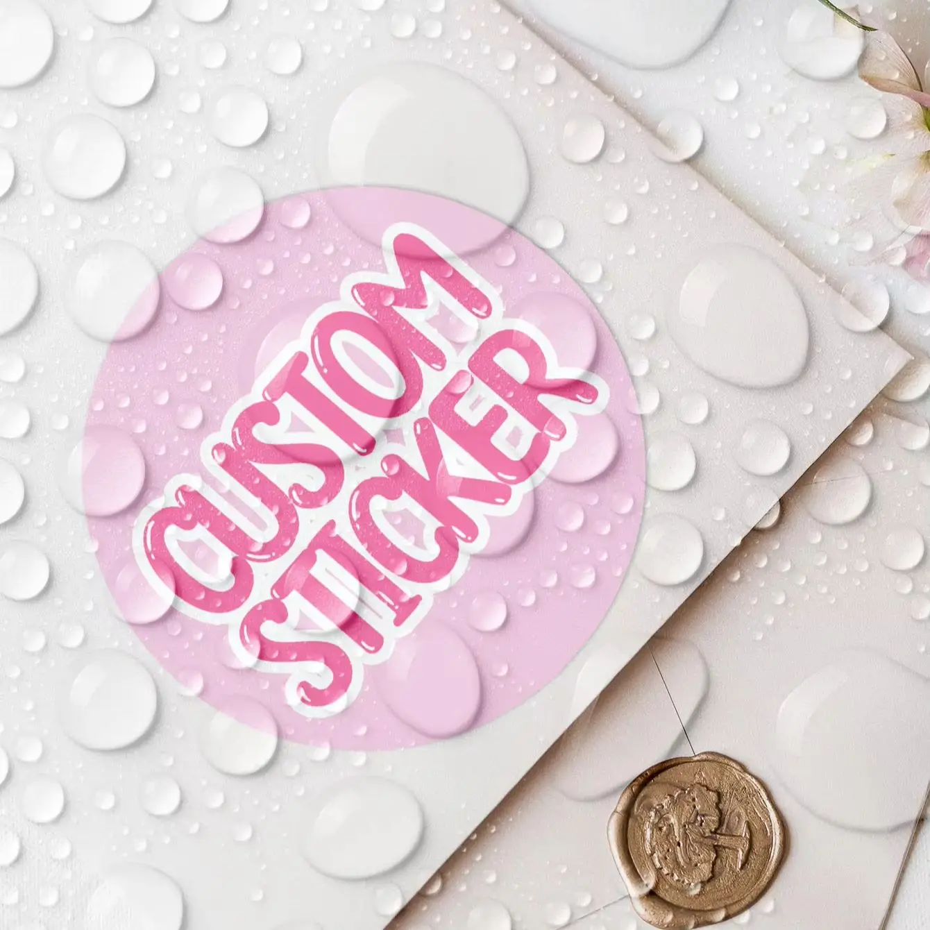 1-150PCS Custom Round Waterproof Stickers with Personalized Text & Images for Gift Boxes,Laptops,Phone Cases & Envelopes Labels view 3