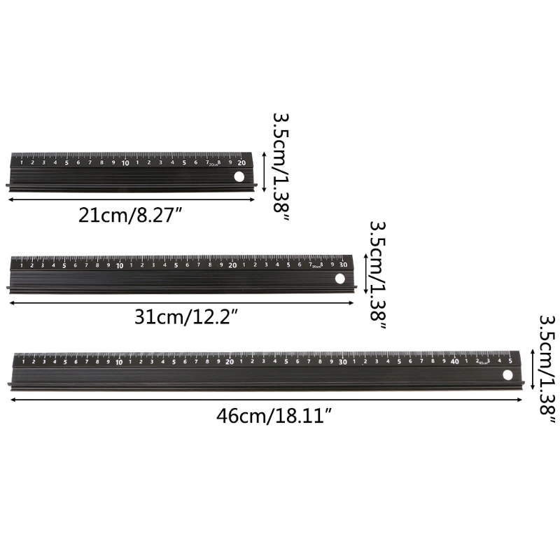 Aluminum Alloy Straight Ruler Multifunctional for Protection Anti Slip Drawing T Dropship