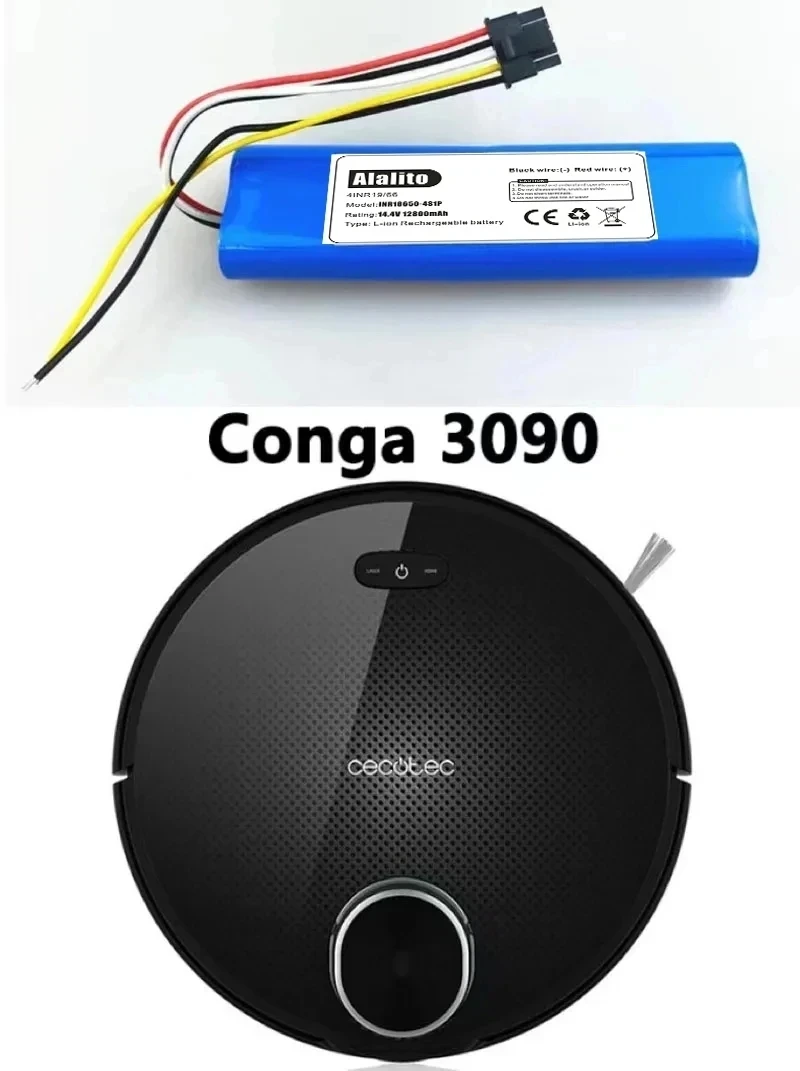 For CECOTEC CONGA 3090 3091 3092 1690 1890 2090 Robot Vacuum Cleaner Battery Pack Replacement Accessories 14.4 Volts 12800mAh