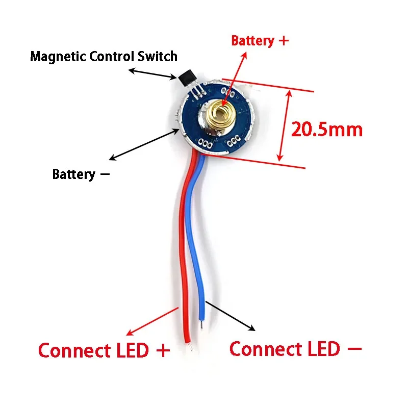 1 Mode Push Magnetic Control Switch Q5 R5 U2 L2 XPE LED Flashlight Driver Board 2.7-4.5V Driving Circuit PCB JYL368