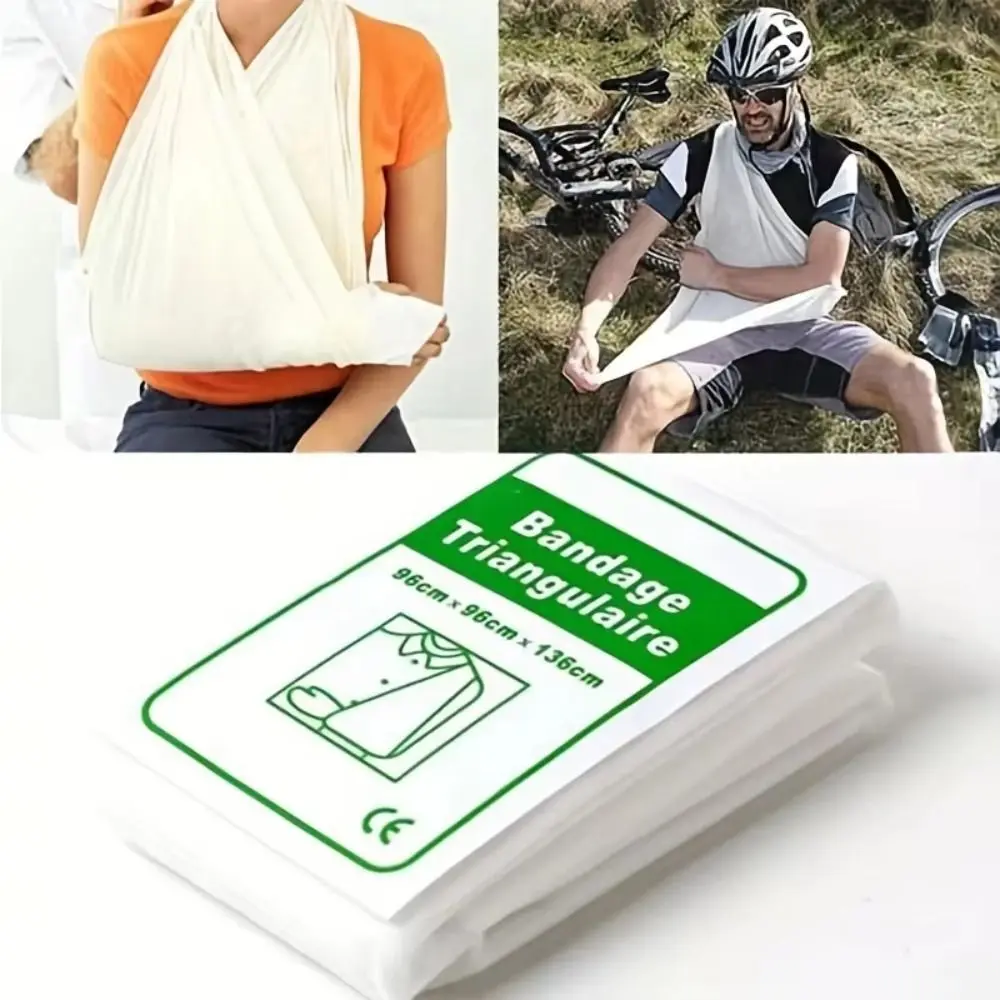 10Pcs Non-Woven Hemostatic Kaolin Gauze Z Folding Fracture Fixation Stop Bleeding Gauze Arm Wrapping 10Pcs Triangular Bandage view 4