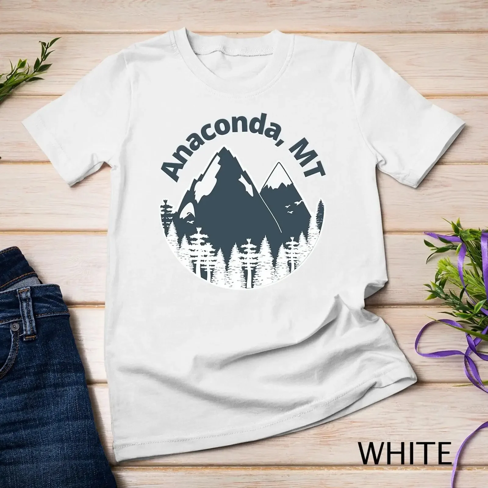 Anaconda MT Mountains Hiking Climbing Camping and Outdoors T shirt vintage Washed Top For Everyday Wear Slightly Comfortable