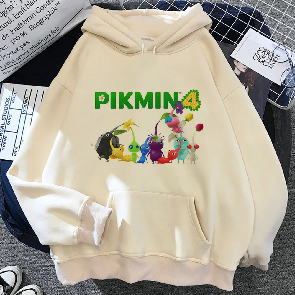 Pikmin-Sudadera con capucha de los 90 para mujer, ropa de calle femenina, Jersey