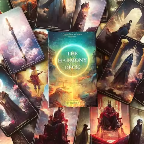 10.3*6cm The Harmony Tarot Deck 78 Uniquely Design Tarot Cards Created By Harmonizing The Two Worlds of AI and Human Creativity