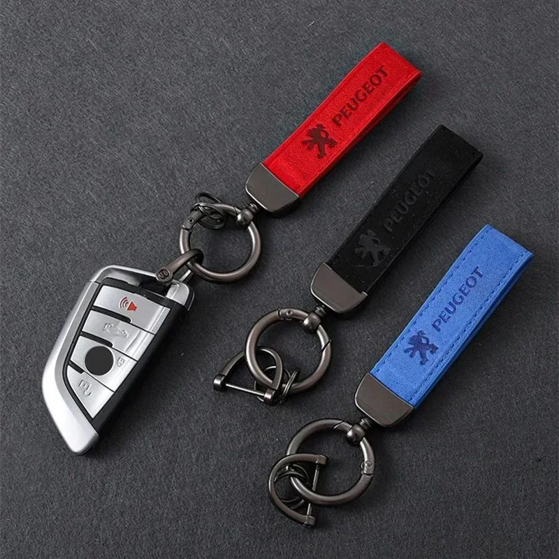 

Кожаный автомобильный брелок-держатель для Peugeot 5008 208 407 406 4008 206 308 307 3008 301 207 2008 508 107 306 Аксессуары для автомобильных ключей