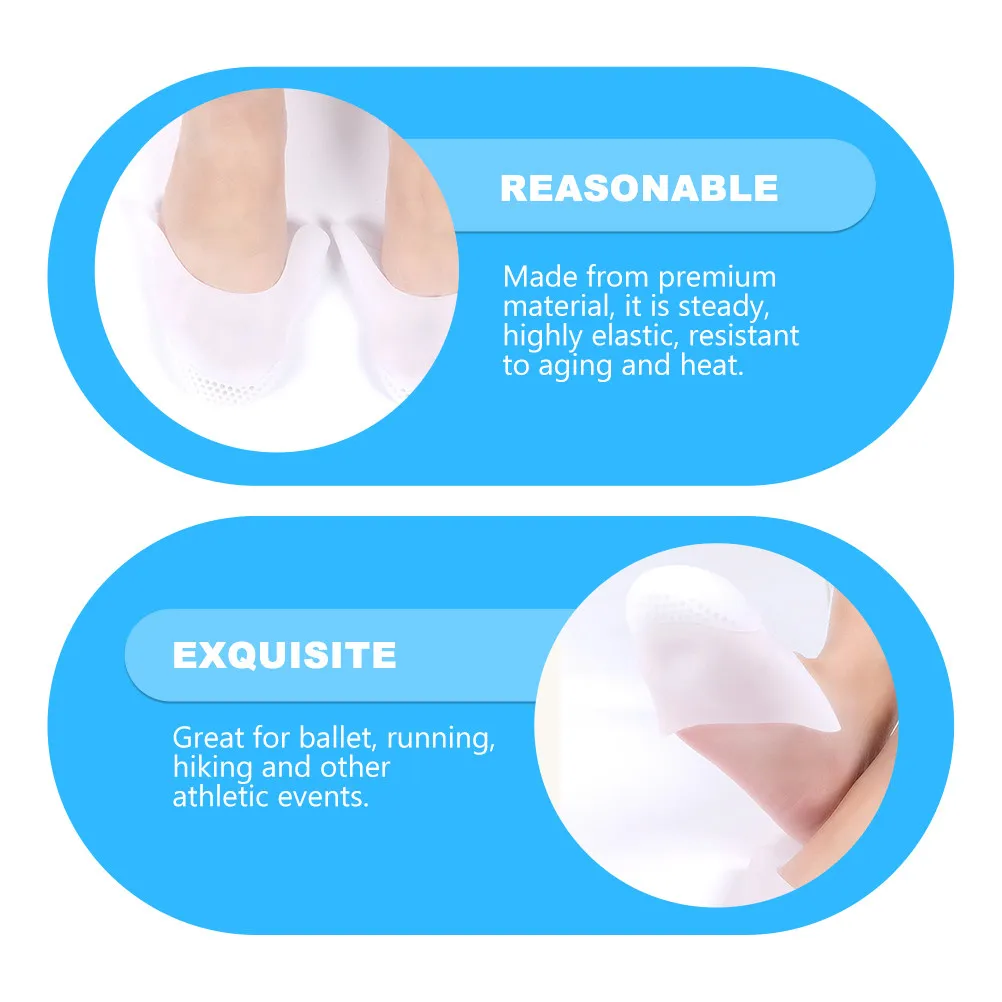 

2 пары силиконовых накладок на пальцы ног, износостойкие эластичные защитные накладки на пальцы, удобные дышащие защитные накладки для ног для бега, пешего туризма, балета