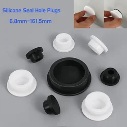 Bore 6.8-161.5mm Black/White Silicone Rubber Seal Hole Plugs Hollow Blanking End Cap Dustproof Plug Pipe Inserts T Type Stopper