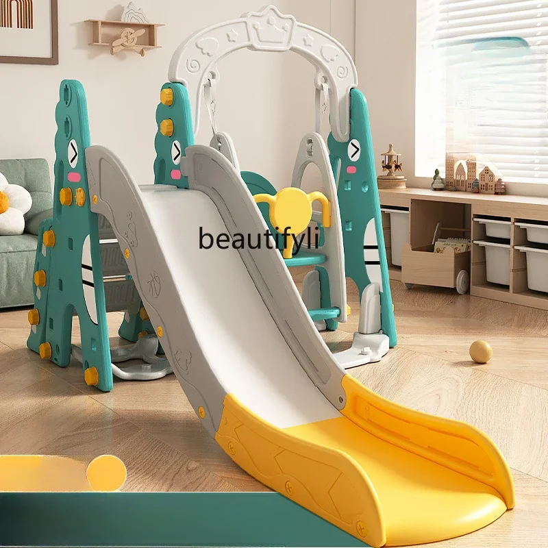 สไลด์สวิง 2-in-1 บ้านในร่มเด็กเด็กของเล่นเด็กปีนเขากรอบ