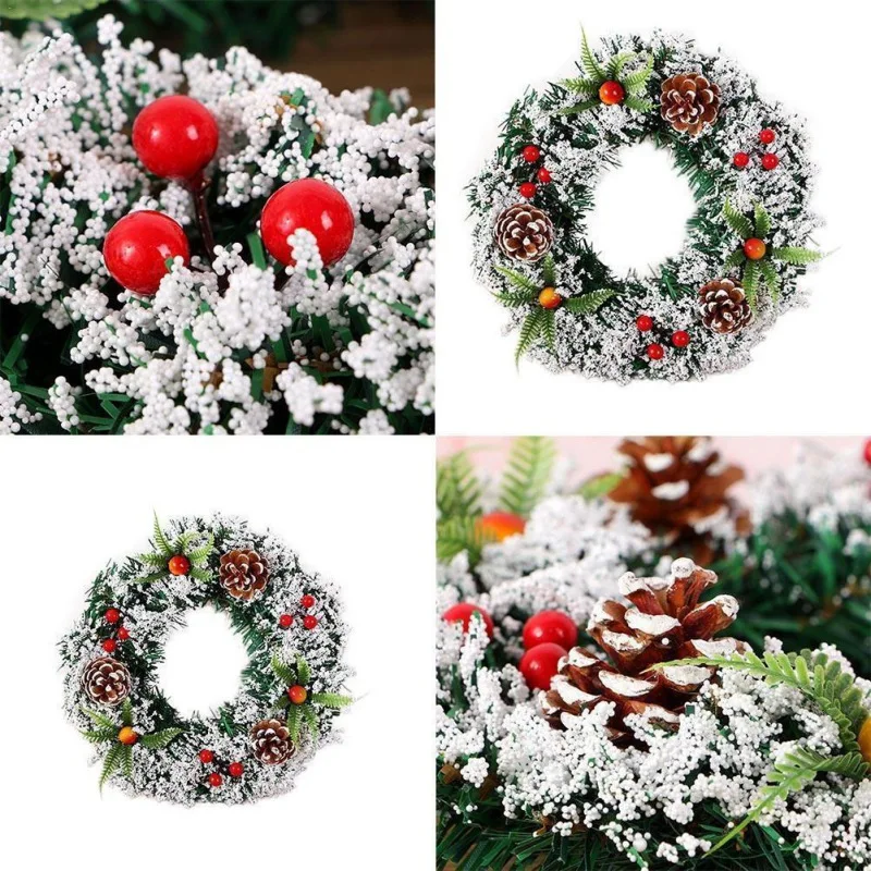 

20cm Artificial Christmas Tree Decoration Pvc Imitation Christmas Wreath Holiday Home Door Hanging Home Decor With Fake Berries