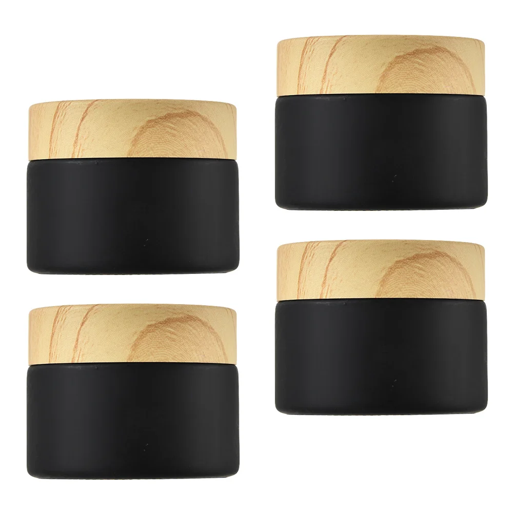 4개 소형 유리 용기 크림 병 휴대용 여행용 내구성 리필 가능 화장품 50g 유리 병 크림 병