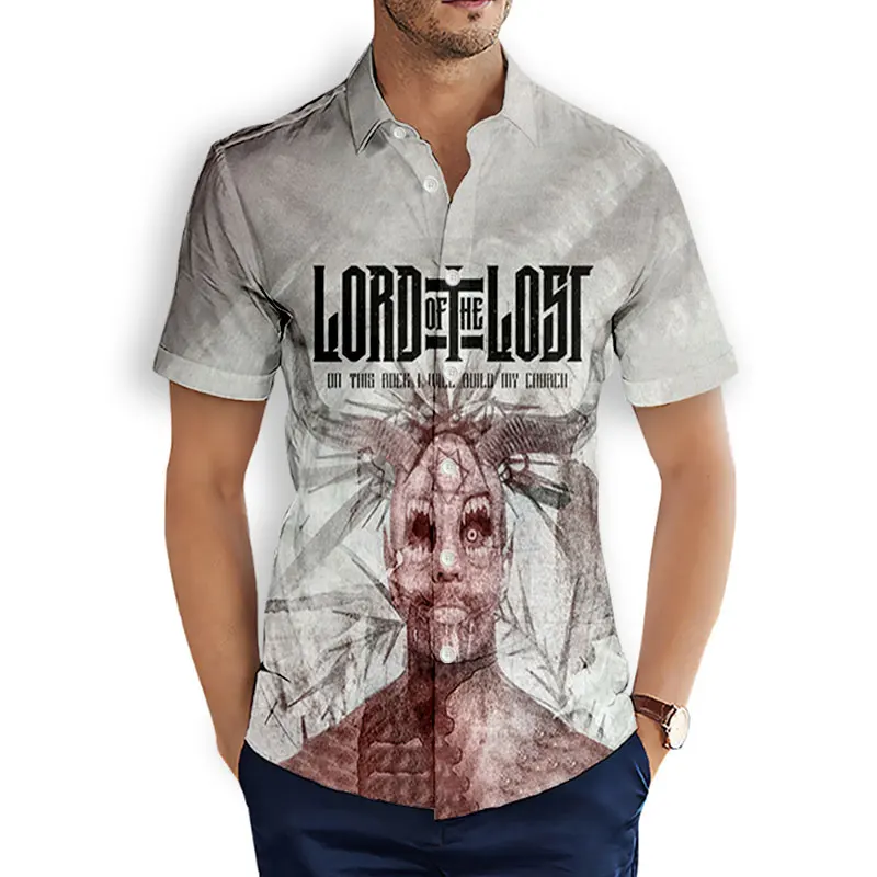 LORD OF THE LOST Rock  3D Printed  Fashion Casual Shirts Men's /Women's  Short Sleeves Loose Breathable  Hawaii  Shirts