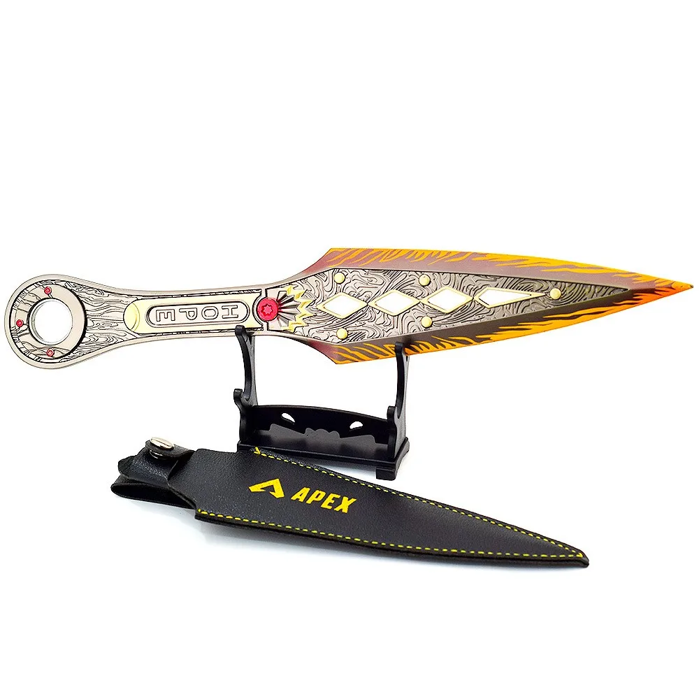 Wraith Kunai Weapon Apex Legends juego de Heirloom Peripheral Full Metal Katana Ninja Swords Rotatable Melee Model Gifts Toys, 30cm