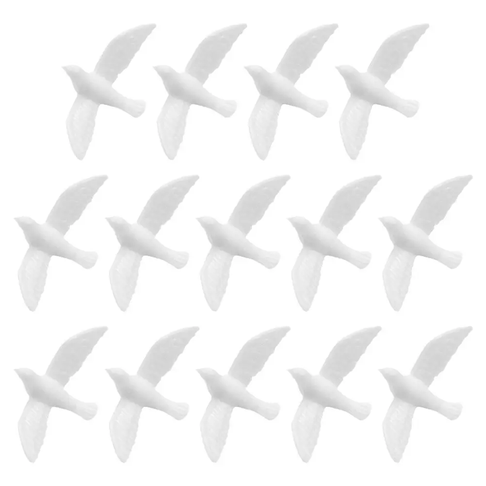 14Pcs Miniature White Pigeon Resin Sculpture Mini Tiny Dove Statues for Dollhouse Accessories Fairy Garden Craft Moss Landscape