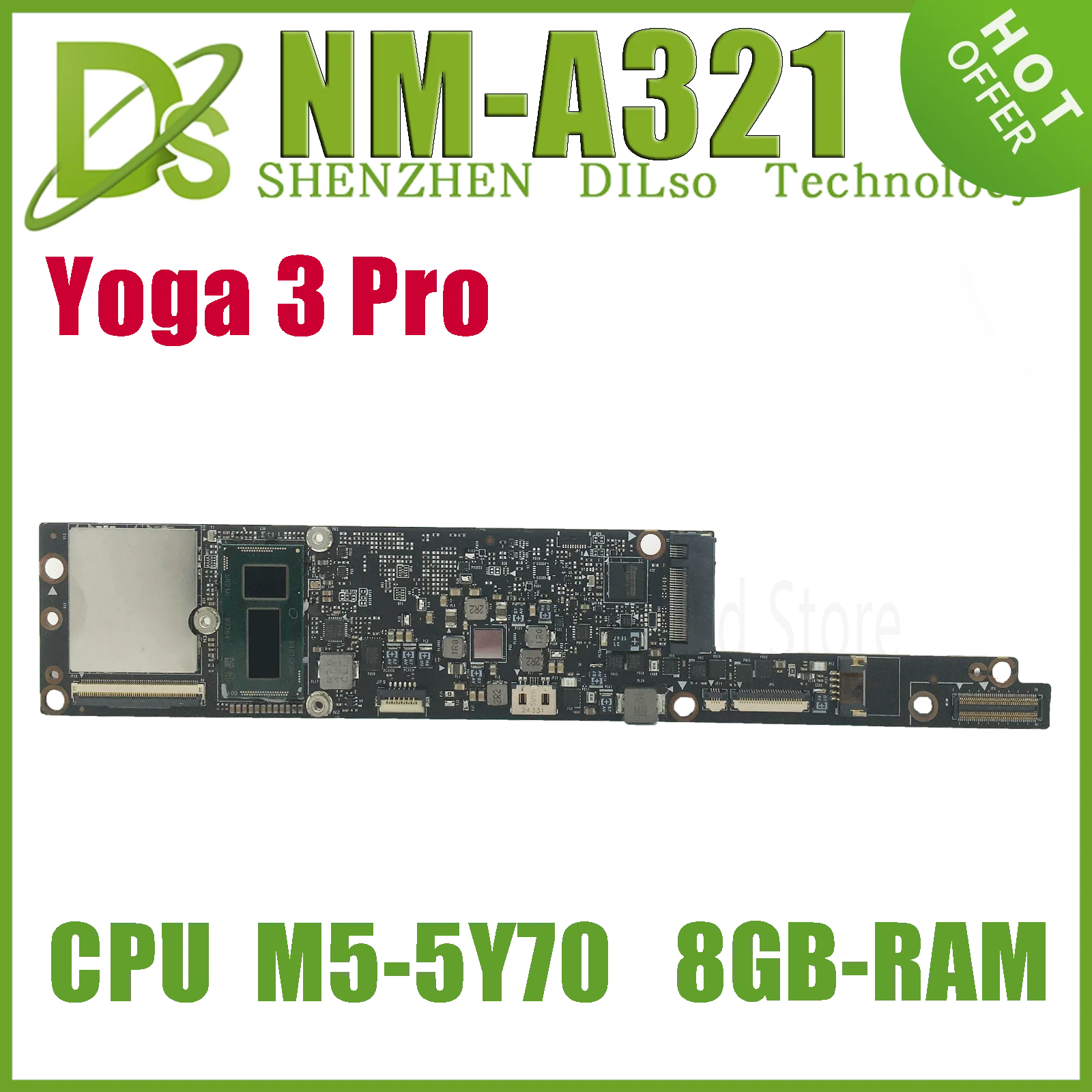 

KEFU M-A321 Mainboard For Lenovo Yoga 3 Pro Laptop motherboard With M-5Y70 CPU 8GB RAM 100% Test OK