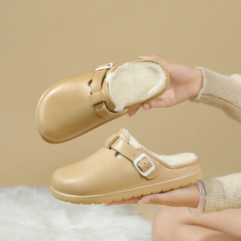 Women's Plush Winter Slippers Couple Indoor Outdoor Thick Anti-Slip Sole Soft & Lightweight  Multi-Color Minimalist