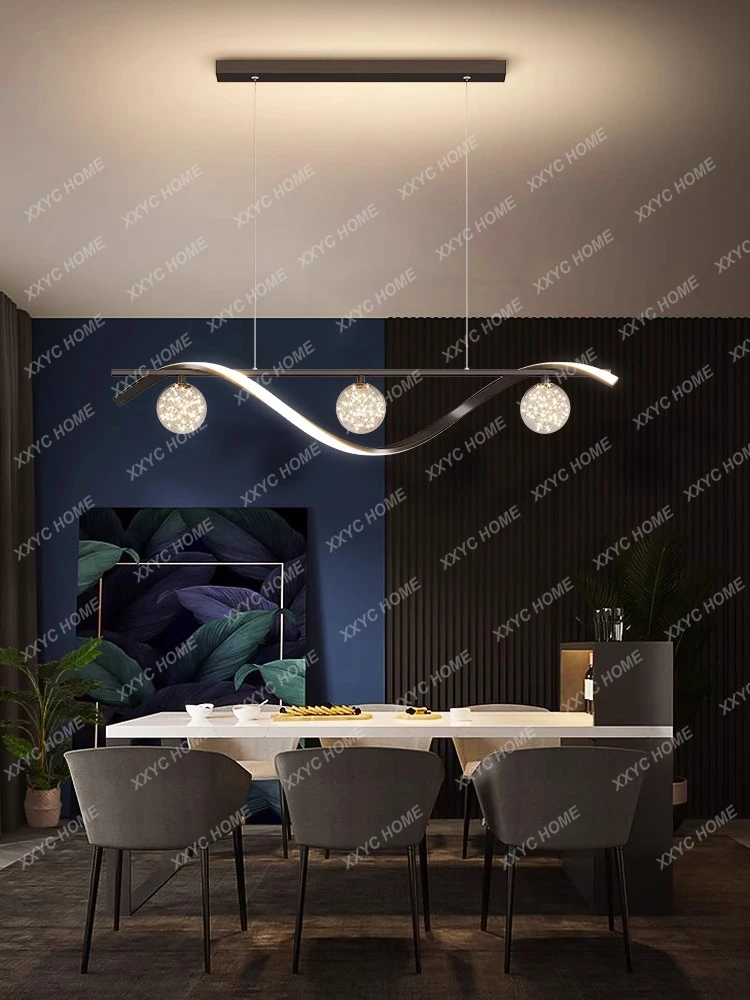 

Restaurant chandelier simple creative magic bean bar table light Nordic light luxury gypsy star long dining room lamp