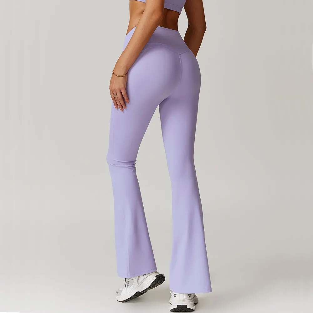 Fitness Bell-bottoms Leggings sportivi da donna Leggings da Yoga a vita alta palestra Jogging Quick Dry Push Up pantaloni Slim pantaloni da donna a gamba larga