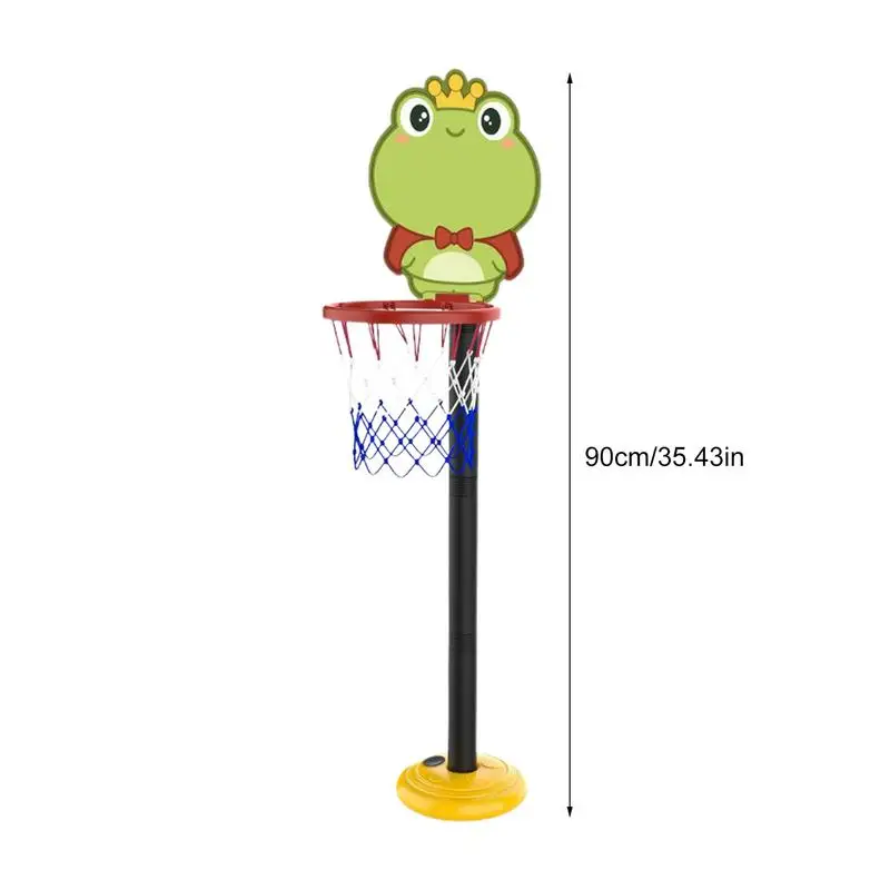 Soporte de aro de baloncesto para niños, aro de baloncesto portátil, altura ajustable de dibujos animados, juguete de educación temprana para juegos en interiores y exteriores