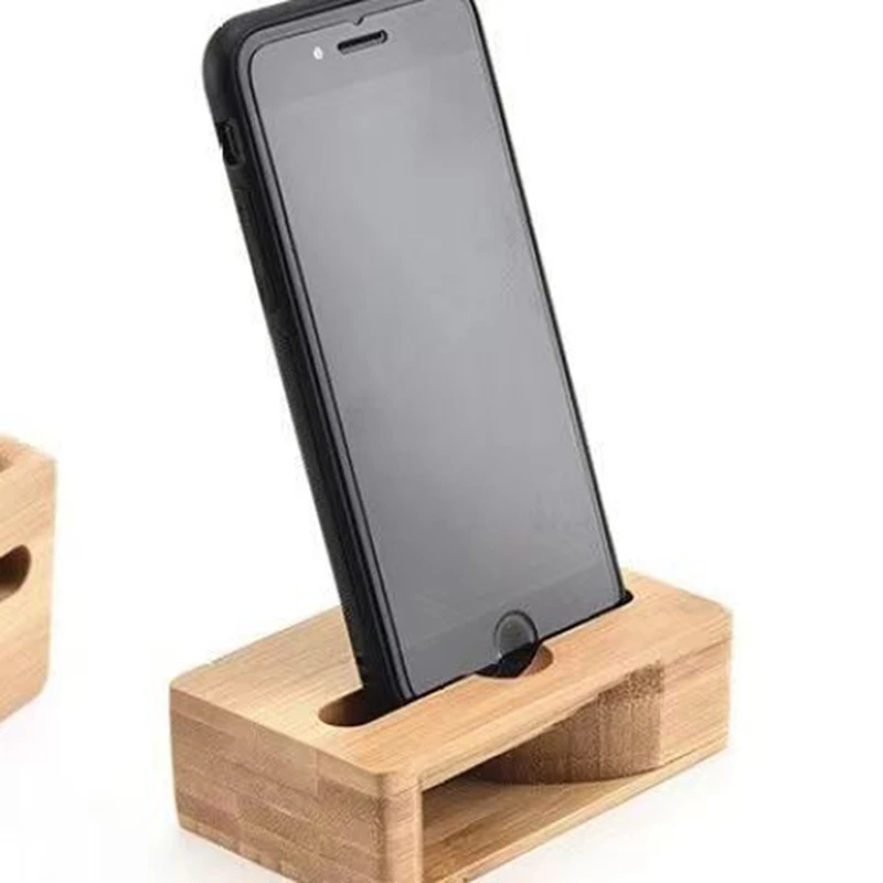 Phone Holder Stand Amplifier Cell Speaker Wooden Desk Wood Bamboo Sound Mobile Bracket Desktop Tablet Car Shower Cellphone Dock