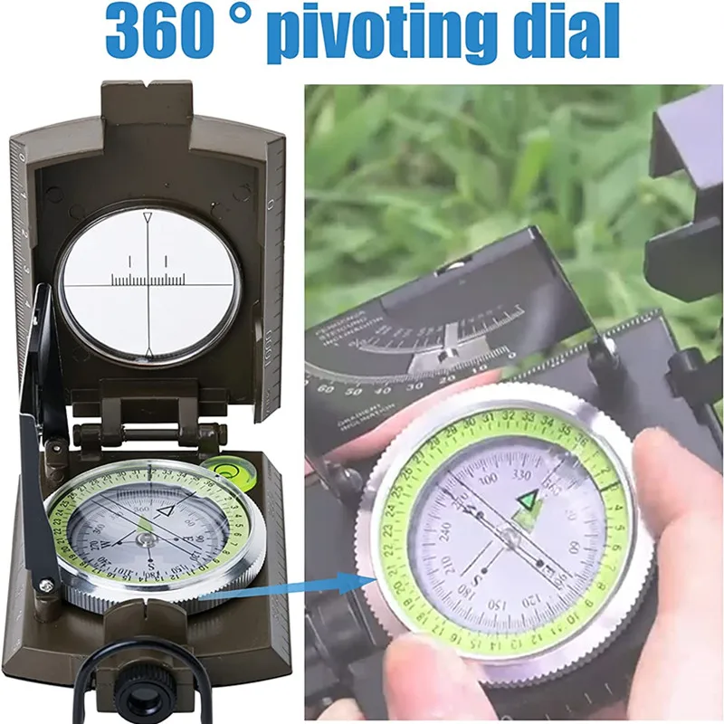 Multifunctional American outdoor pointing needle grading level verticality dial slope meter luminous compass