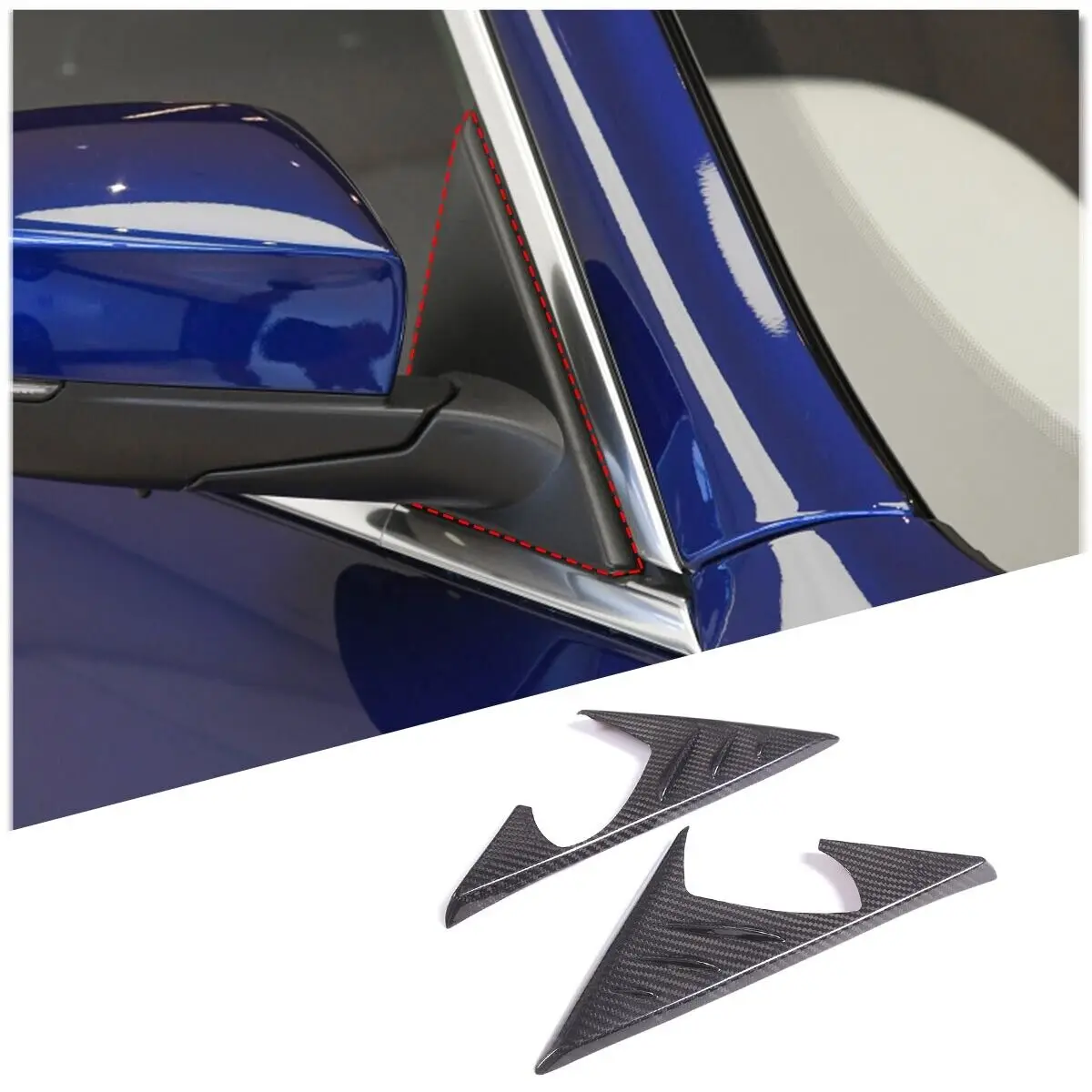 

Real Carbon Fiber Door A-Pillar Triangular Trim Decorative Cover Trim Fit For Maserati Ghibli 2014-2019