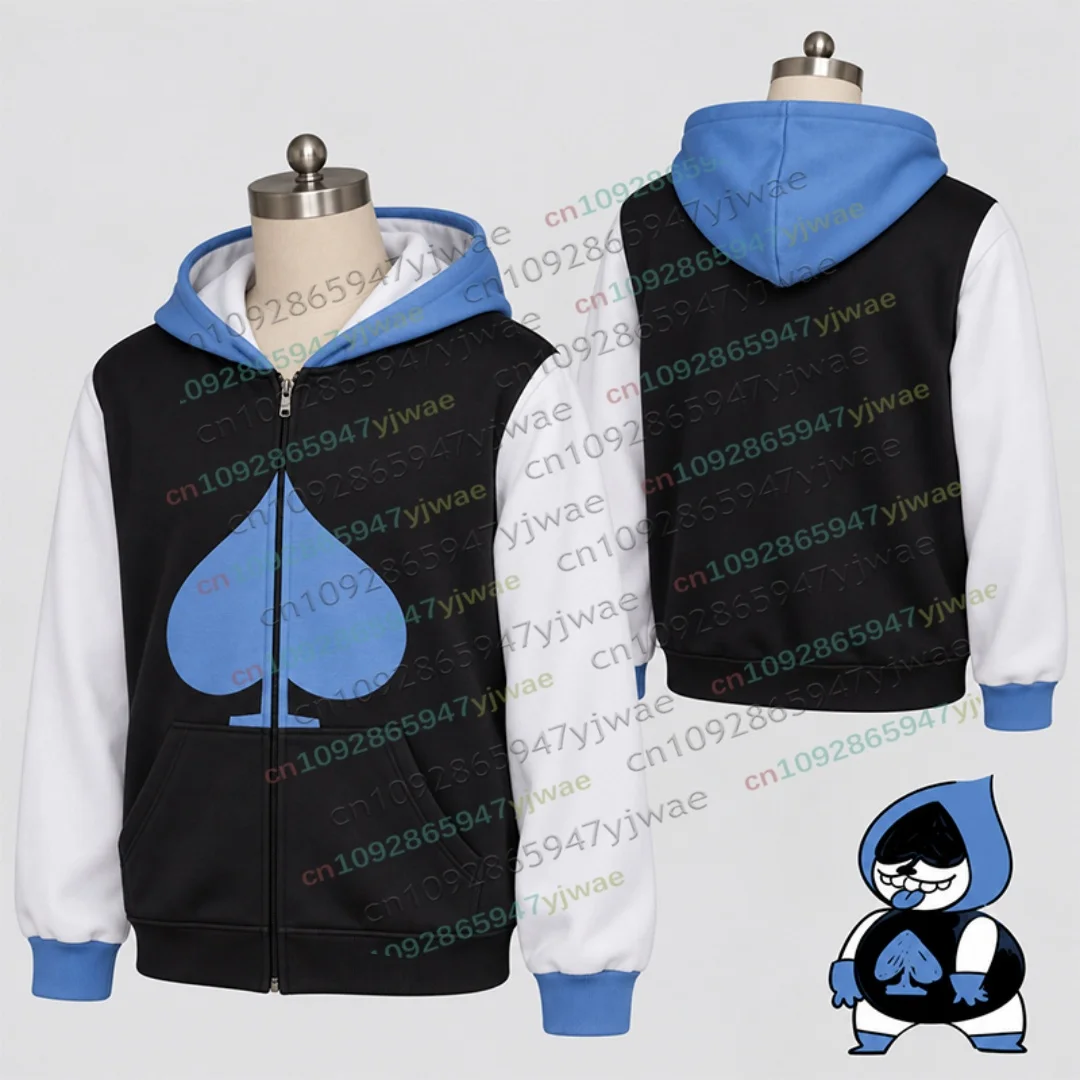 Willyacos Lancer Costume Deltarune Hoodie Cosplay Costume Video Game Zip Up Sweatshirt Men Women Autumn Adult/Kids Pullover Top