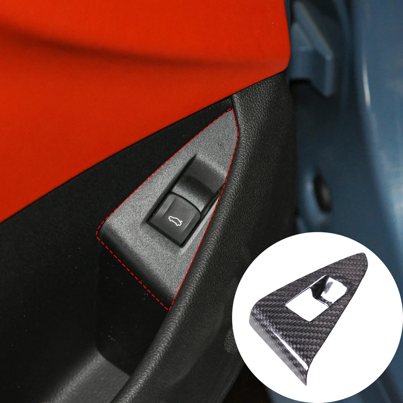 For BMW 8 Series G14 G15 G16 Real Carbon Fiber Interior Car Rear Tail Door Switch Button Cover Trim Sticker Car Accessories