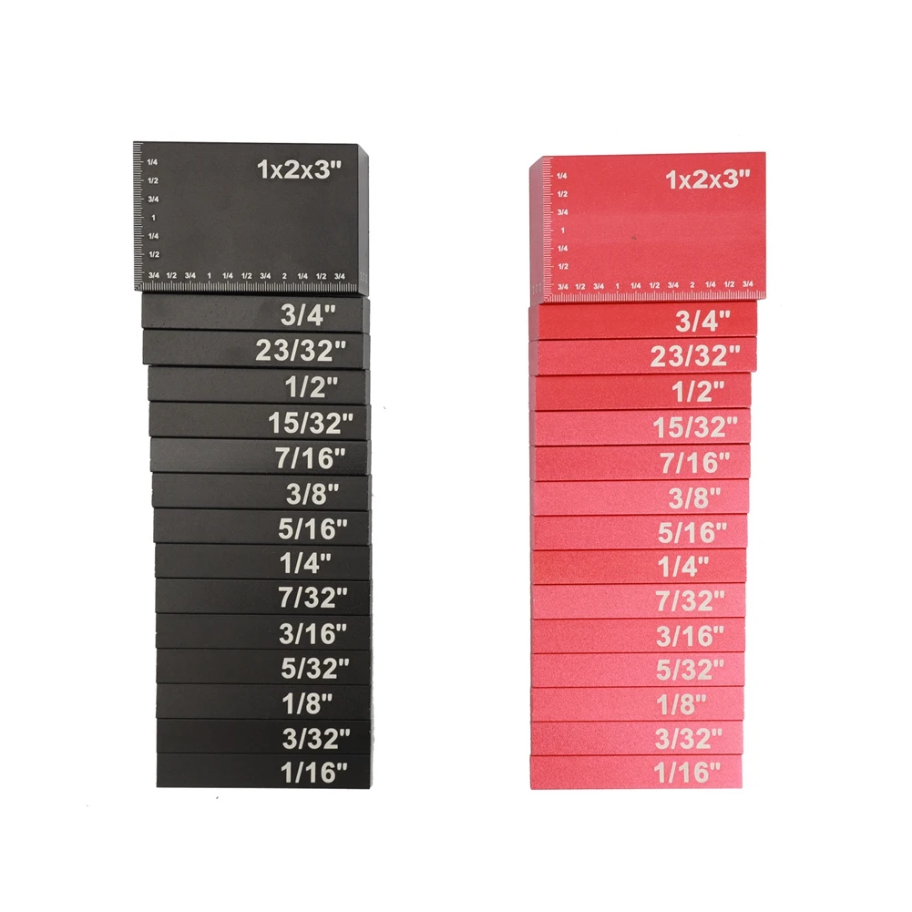 【BLACK FRIDAY】Setup Blocks Height Gauge ,Woodworking Bars Marked Engraving Size,15PCS Precision Setup Bars For Router Table Saw