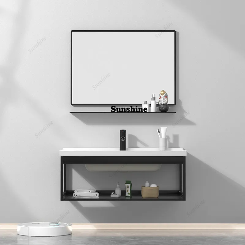 Wall-mounted wash basin cabinet Small apartment ceramic wash basin Simple wash table pool