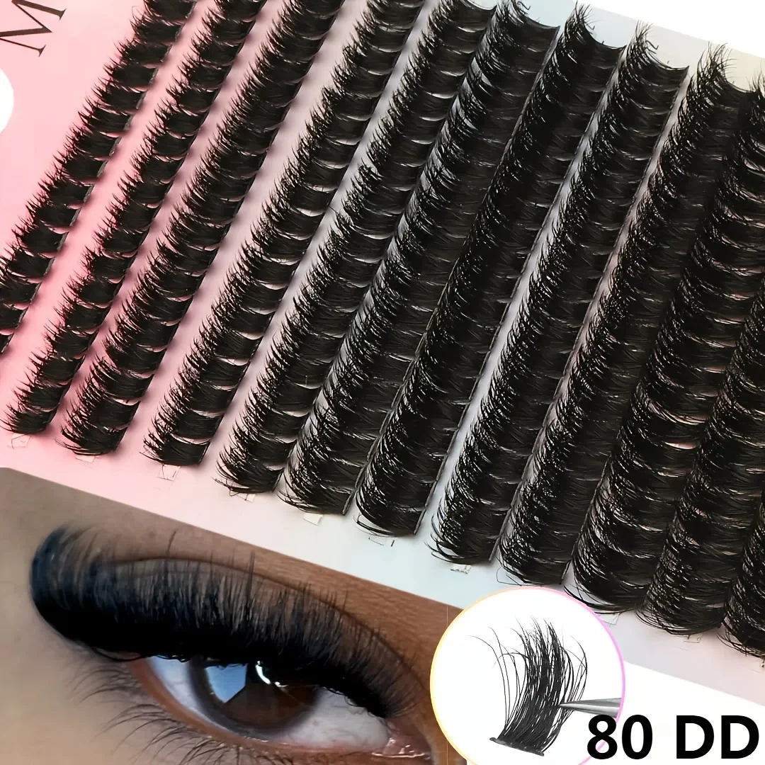 280 Pcs D Curl Mix Length Squishy Curled Waterproof Fake Min Crush,For Home DIY,Soft and voluminous disposable false eyelashes